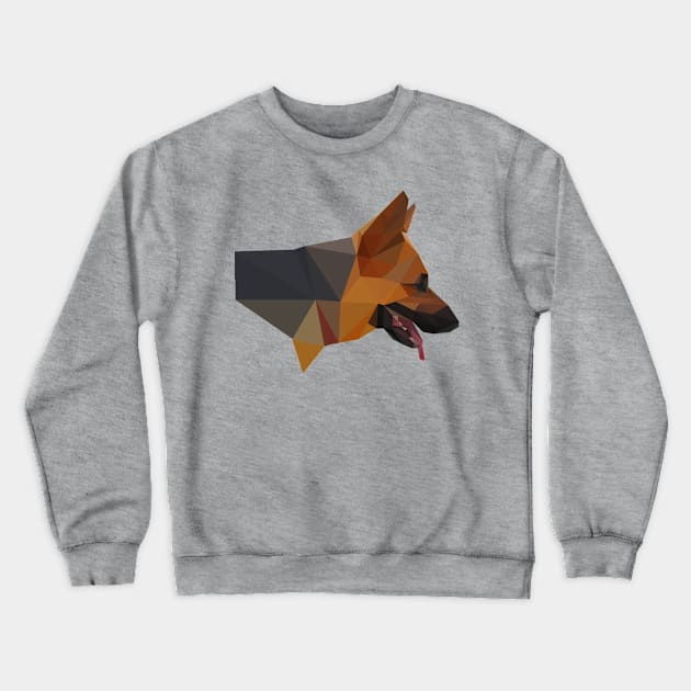 Low Poly Dog Crewneck Sweatshirt by Lollik